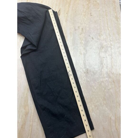 VINCE Women's M Black Straight Leg Linen Blend Pull On Slacks V963722291 Stretch - Picture 5 of 5